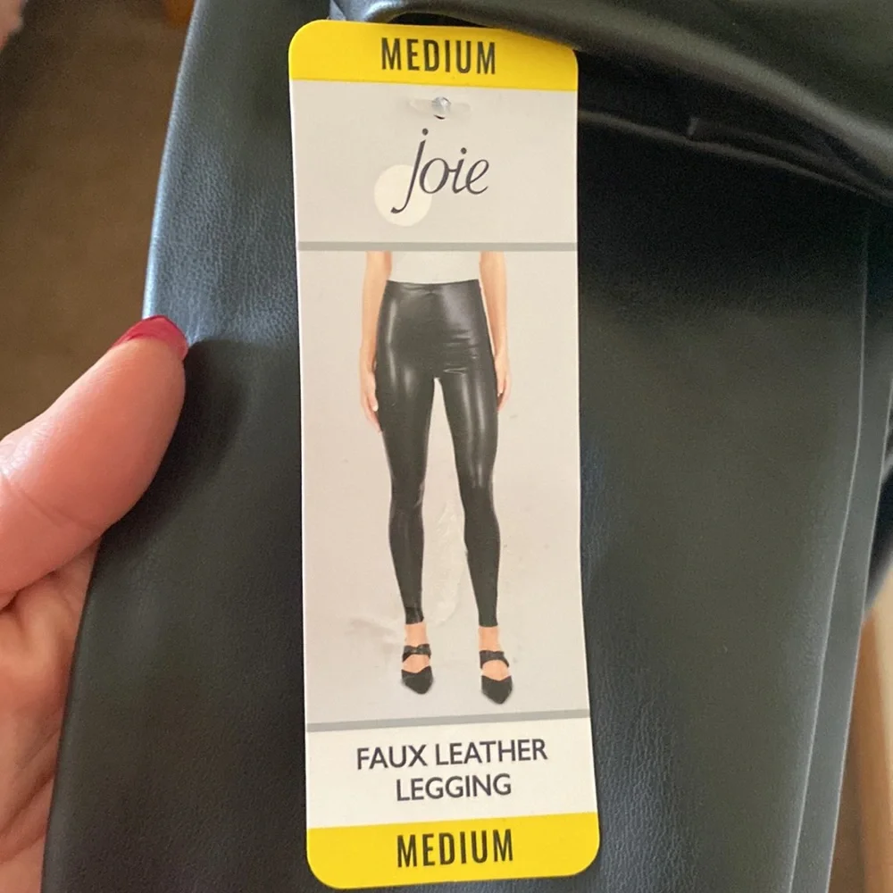 NWT Joie Black Faux Leather Legging, Contemporary fit, Sz. Medium. - Picture 7 of 8